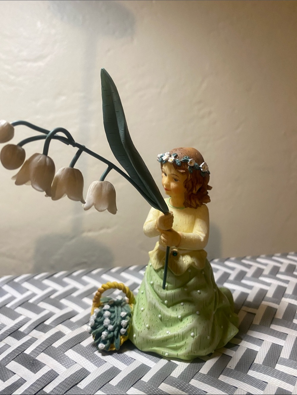 Demdaco Wildflower Angels Figurine in Green and Gold